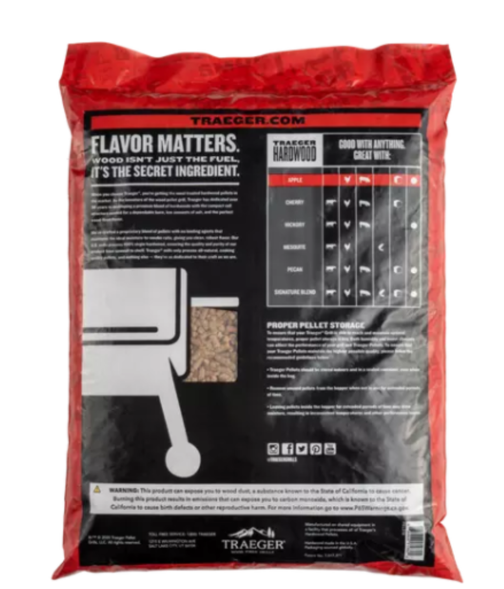 Traeger Apple BBQ Wood Pellets 20lb Bag - Flockneti