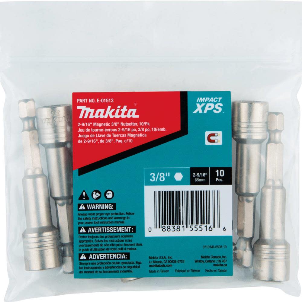 Makita Impact XPS 2-9/16″ Magnetic 3/8″ Nutsetter 10/pk Bulk - Flockneti