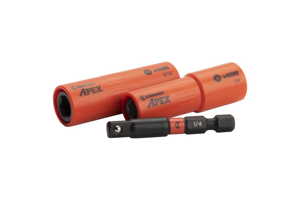 Crescent APEX 3 Pc u-GUARD 1/4″ Covered Socket Set - Flockneti