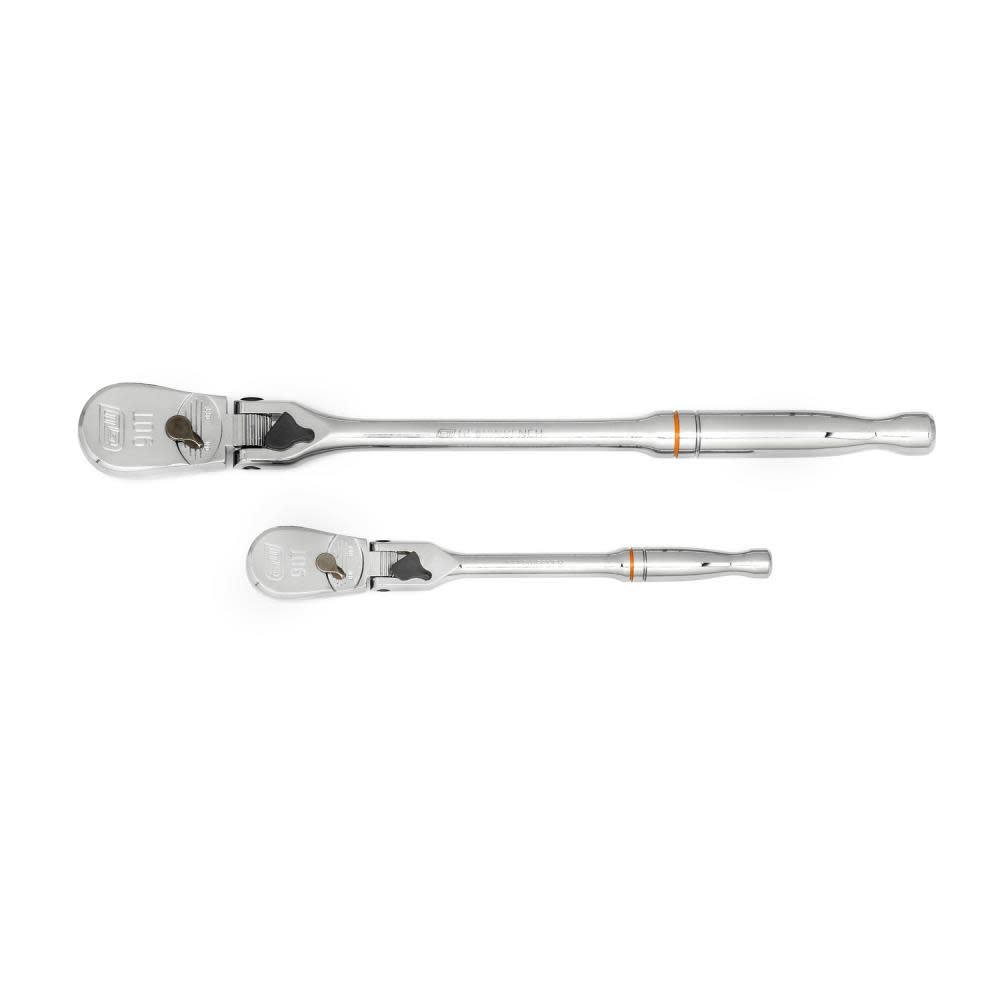 GEARWRENCH 2 Pc 1/4″ & 3/8″ Drive 90 Tooth Locking Flex Head Teardrop Ratchet Set - Flockneti