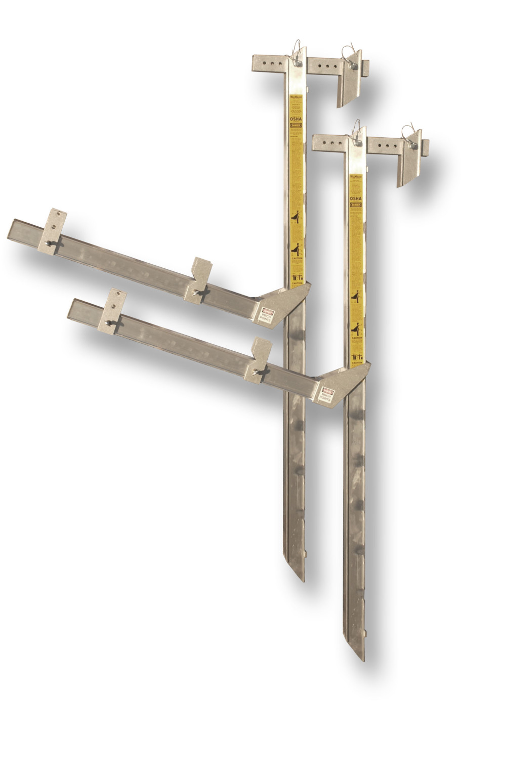 Wall Walker Hanging Scaffold 8′ with Guard-rail Posts - Flockneti