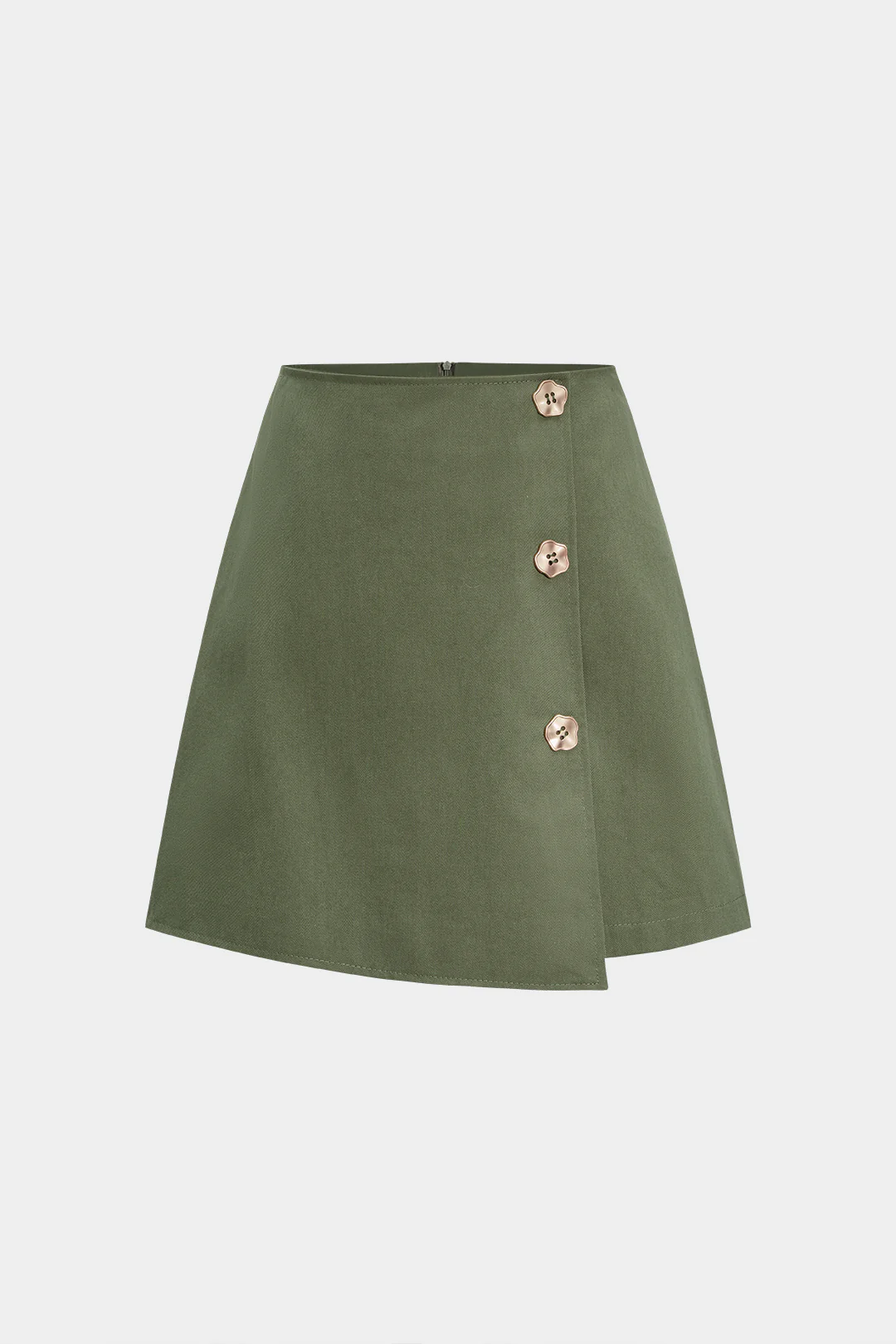 Asymmetrical Button Mini Skirt - Flockneti