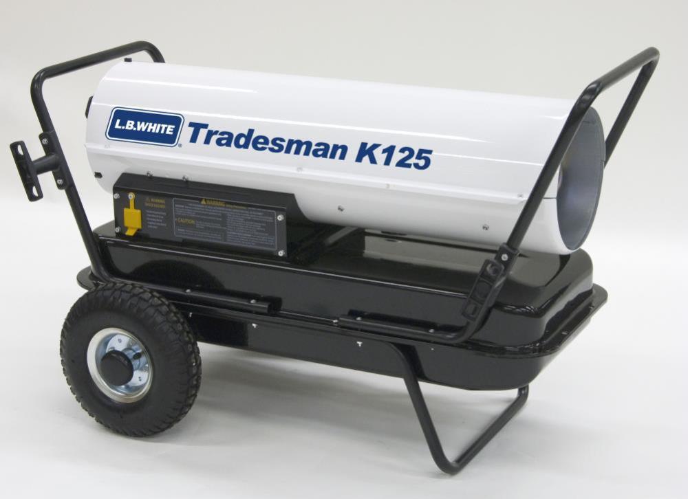 LB White Tradesman Forced Air Open Flame Multi fuel 125K BTU heater - Flockneti