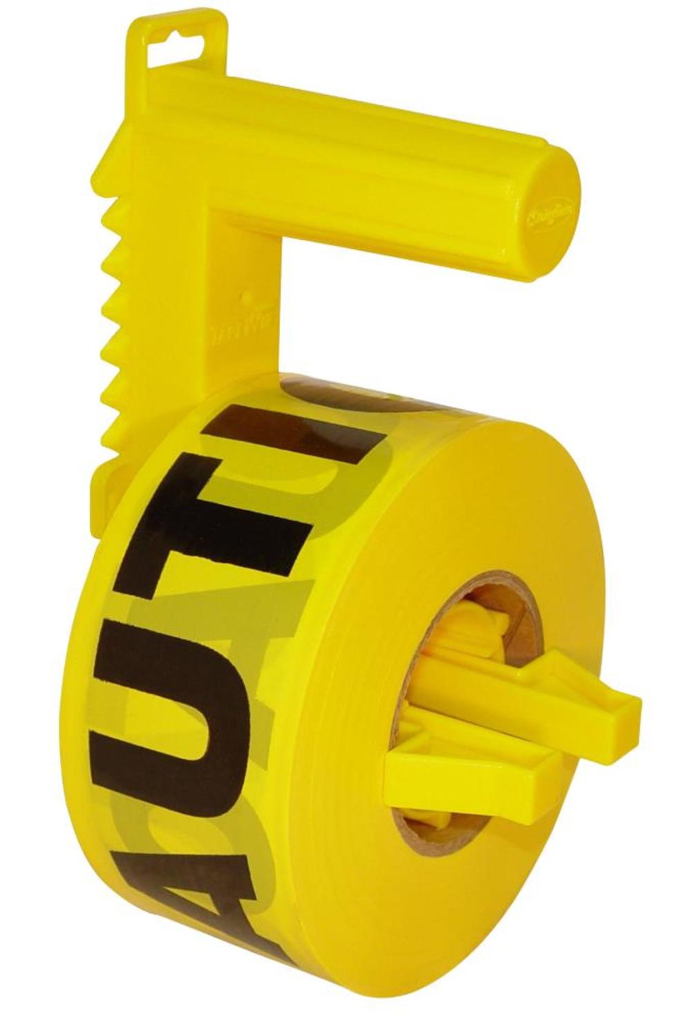 US Tape Pro Barricade Tape Dispenser with Yellow Caution Tape - Flockneti
