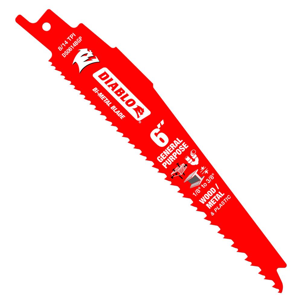 Diablo Tools 6″ Bi-Metal Recip Blade for Nail-Embedded Wood Metal and Plastic 25pc - Flockneti