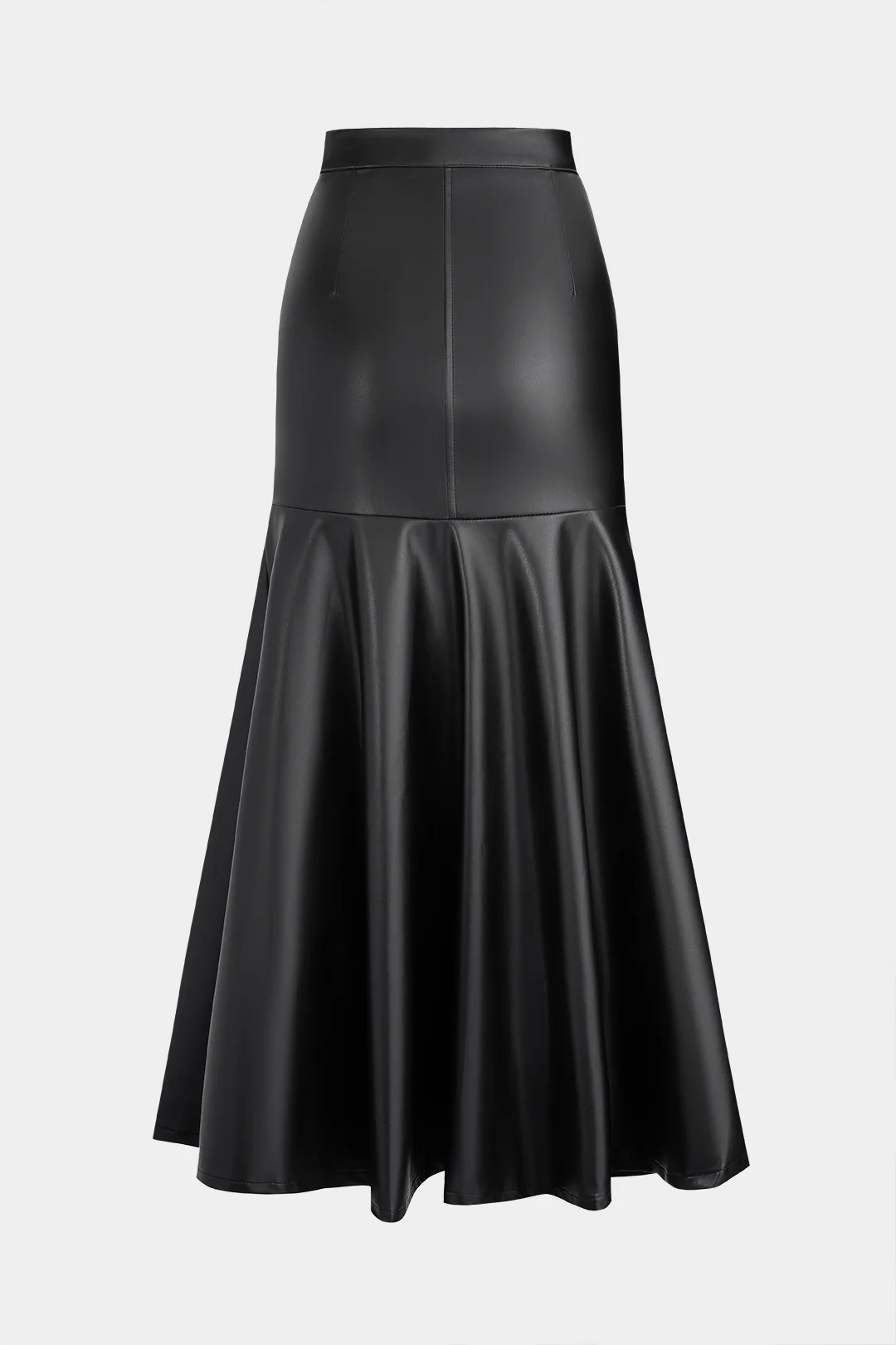 Faux Leather Ruched High Waist Skirt - Flockneti