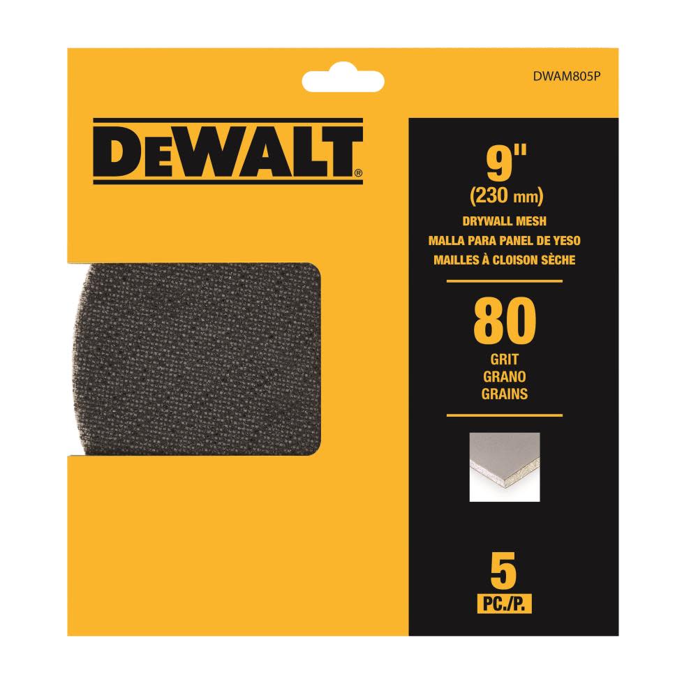 DEWALT 9″ Sanding Mesh 80x 5pk - Flockneti