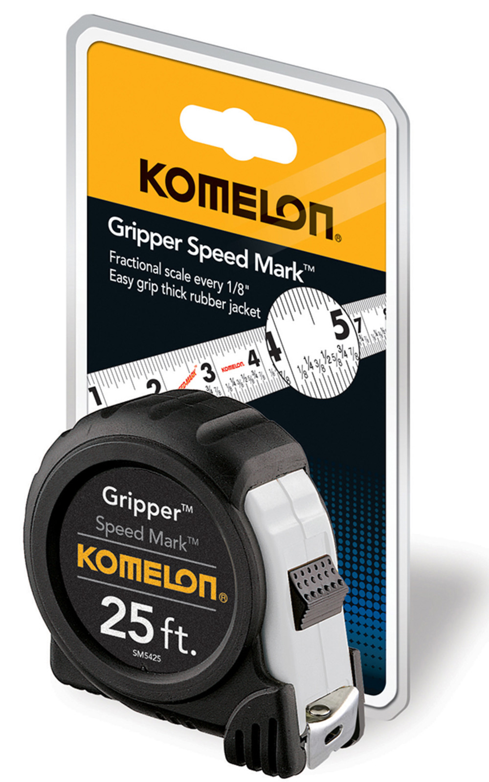 Komelon 25′ x 1″ Gripper Speed Mark Tape Measure - Flockneti