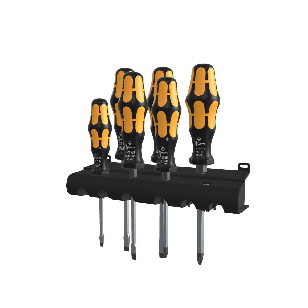 Wera Tools Kraftform 932 S/6 Chiseldriver & Rack Screwdriver Set - Flockneti