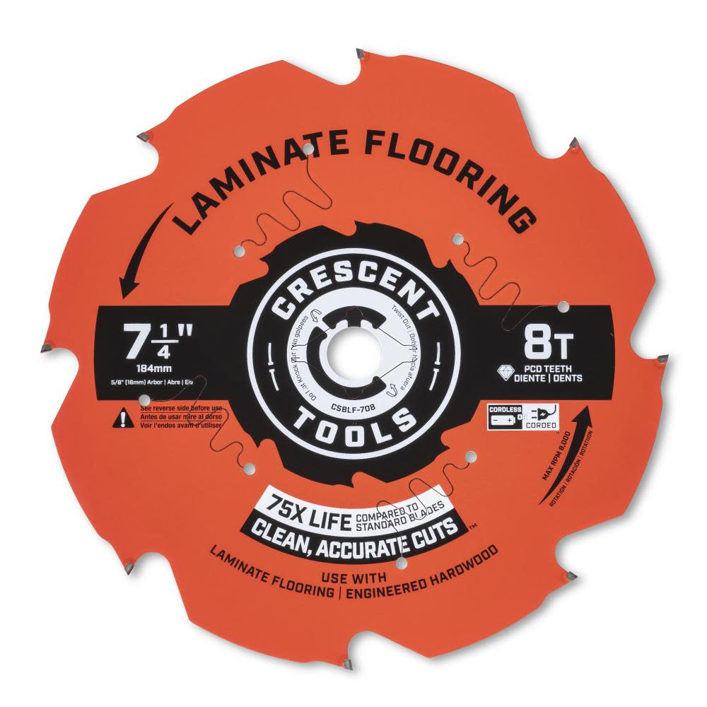 Crescent Circular Saw Blade 7 1/4″ x 8 Tooth Laminate Flooring - Flockneti