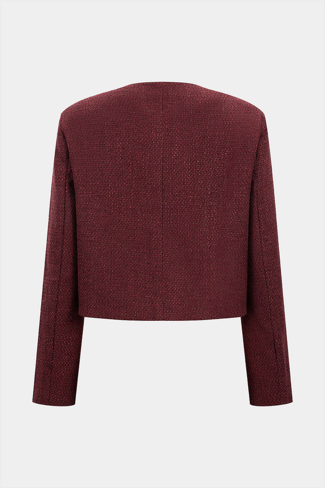 Tweed Round Neck Metallic Button Pocket Top - Flockneti