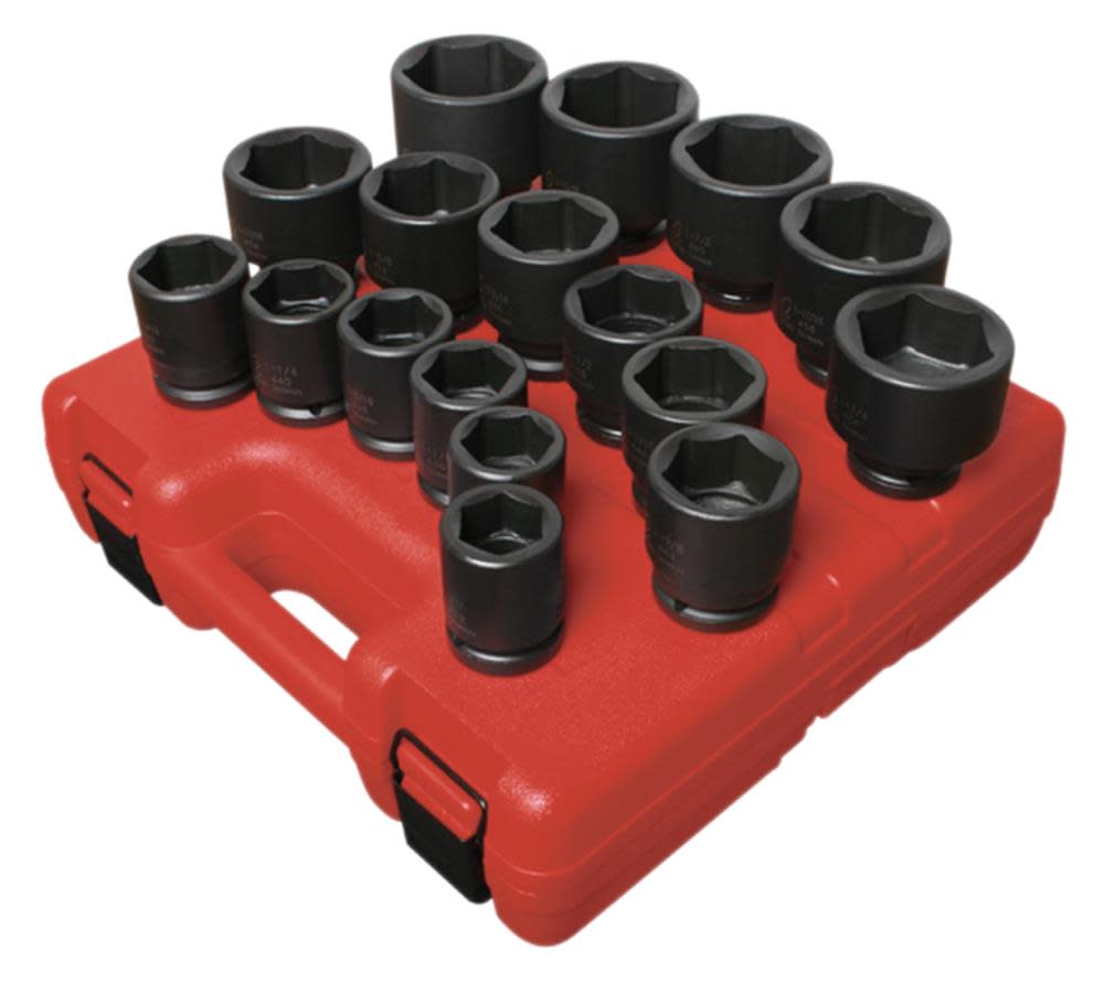 Sunex 17 pc. 3/4 In. Dr. Heavy Duty SAE Impact Socket Set - Flockneti