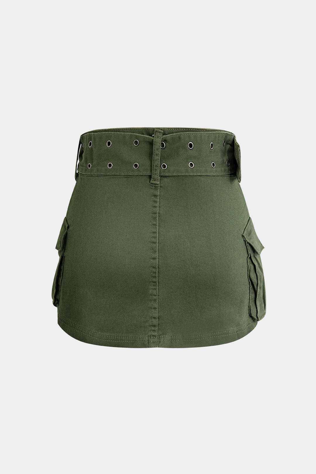 Denim Pocket Belted Skirt - Flockneti