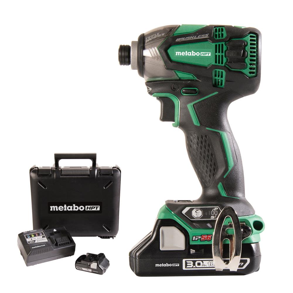 Metabo HPT 18V Brushless Li-Ion Triple Hammer Impact Driver Kit - Flockneti
