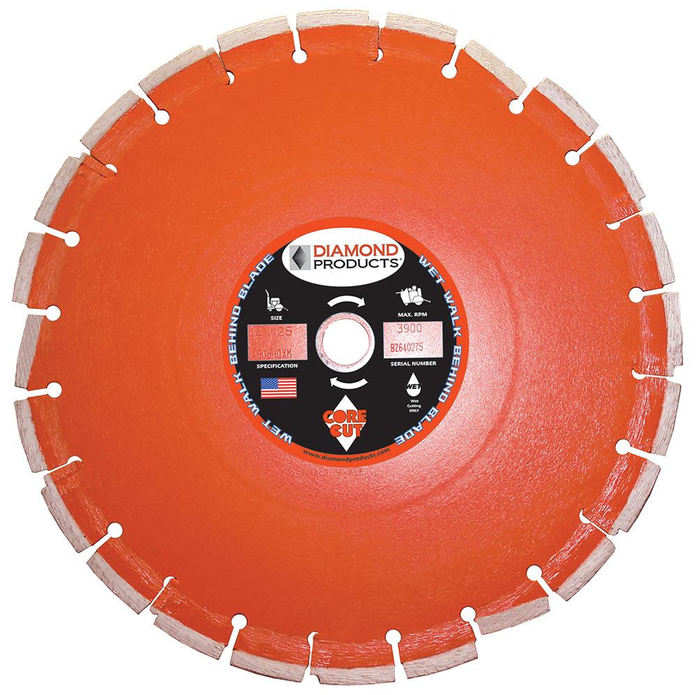Diamond Products 14″ x .125″ x 1″ Heavy Duty Cured Concrete Blade with Slant Segments Metric - Flockneti