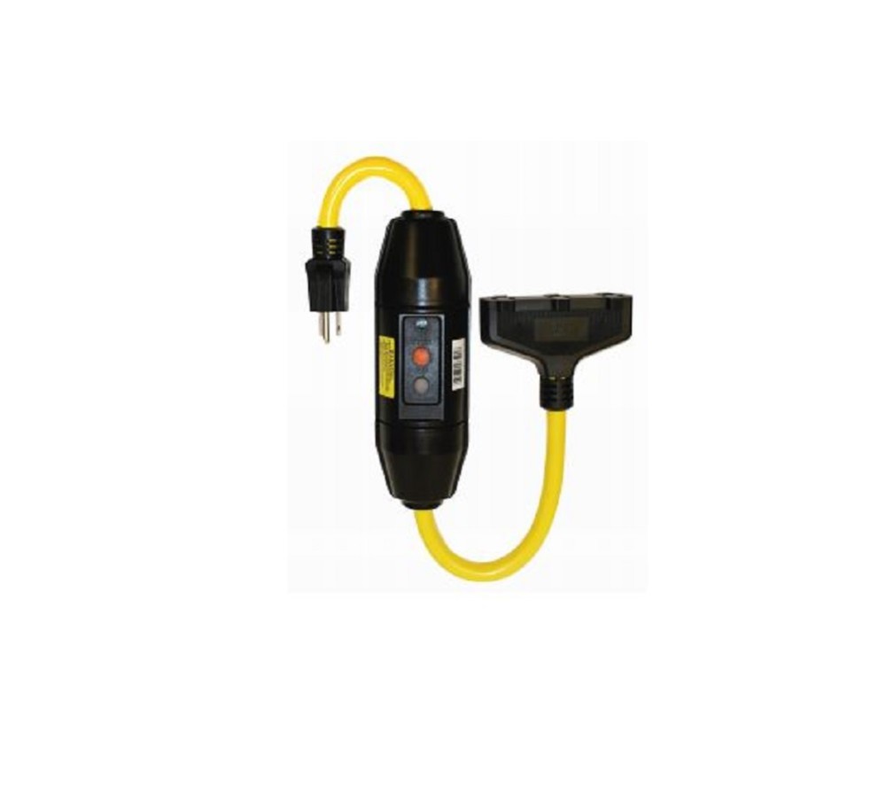 Tower Mfg 2 Ft. Heavy Duty 20 Amp Rated In-Line GFCI & Triple Tap - Flockneti