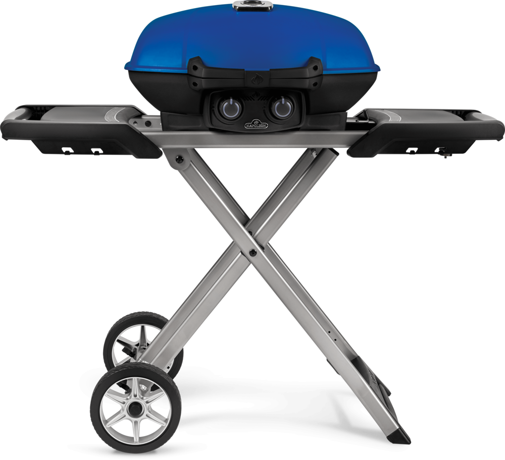 Napoleon TravelQ 285X Portable Propane Gas Grill with Scissor Cart Blue - Flockneti