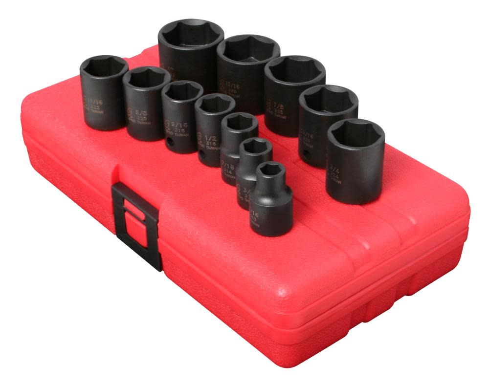 Sunex 3/8 In. Drive SAE Impact Socket Set 12 pc. - Flockneti
