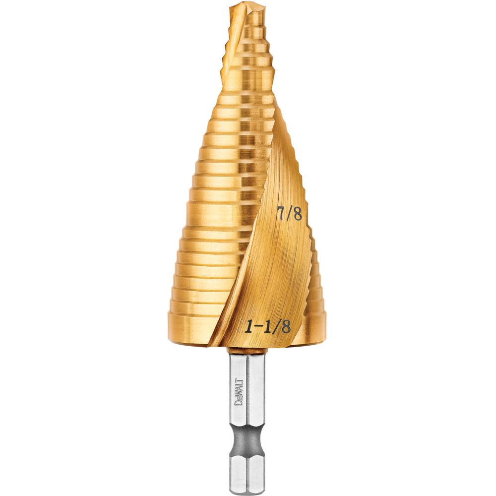 DEWALT 7/8 In. 1-1/8 In. Impact Ready Step Drill Bit - Flockneti