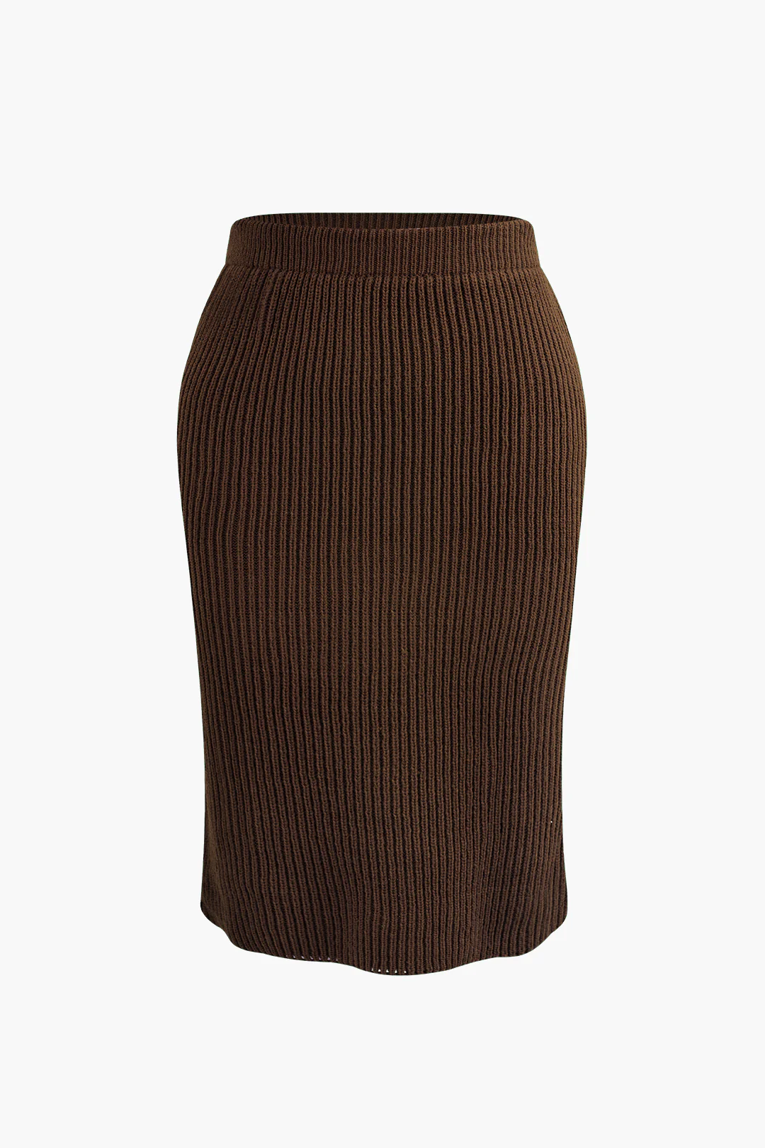 Plus Size Ribbed Knit Skirt - Flockneti