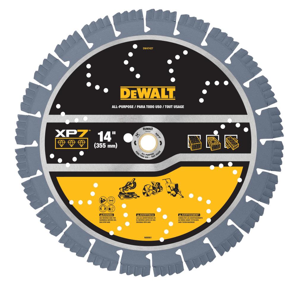 DEWALT Diamond Blade 14″ SEGMENTED XP7 ALL PURPOSE - Flockneti