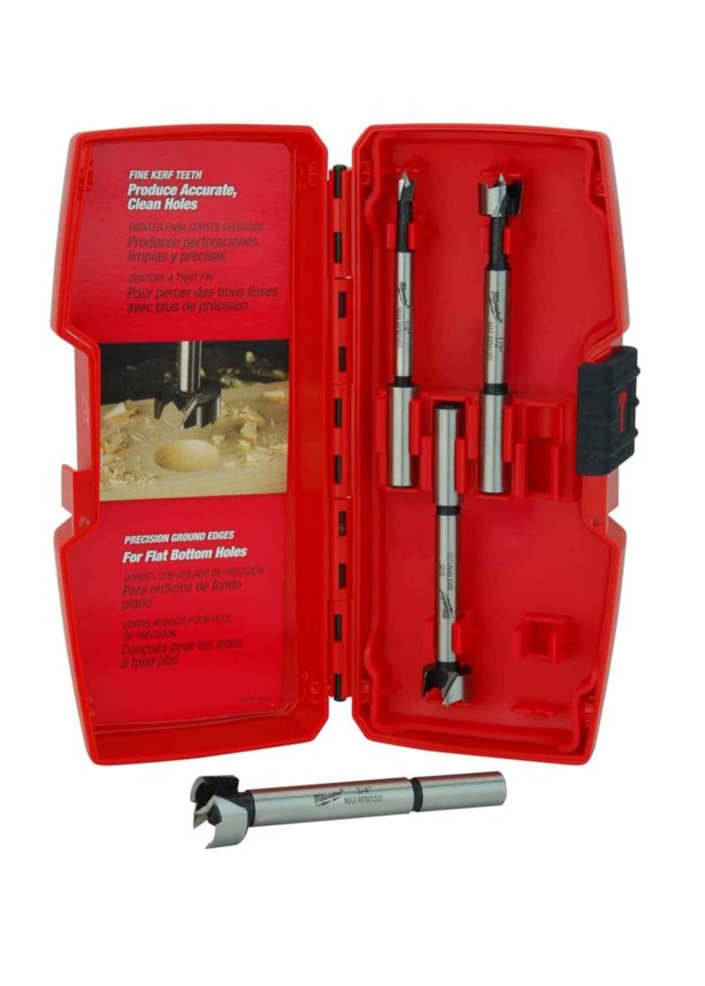 Milwaukee Forstner Bit Set (4 PC) - Flockneti