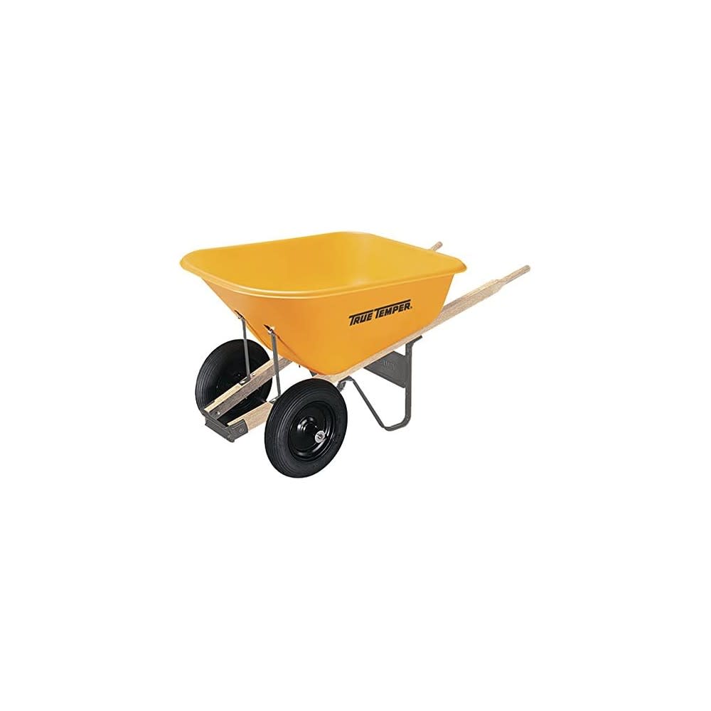 True Temper Dual Wheel 8 Cu Ft. Capacity Polyethylene Wheelbarrow - Flockneti