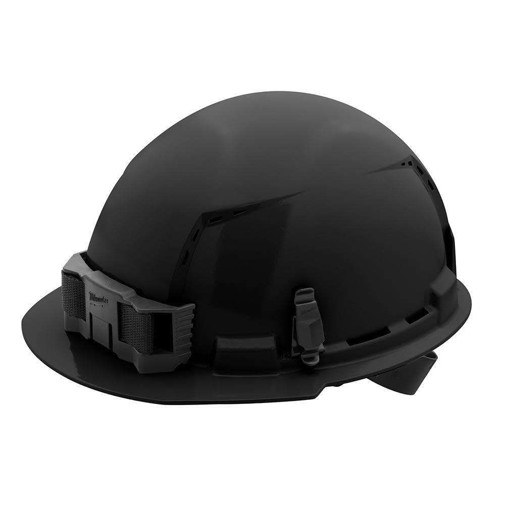 Milwaukee Black Front Brim Vented Hard Hat with 4pt Ratcheting Suspension Type 1 Class C - Flockneti
