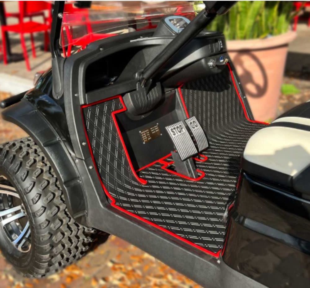 Xtreme Mats Golf Cart Floor Mat ICON & Red - Flockneti