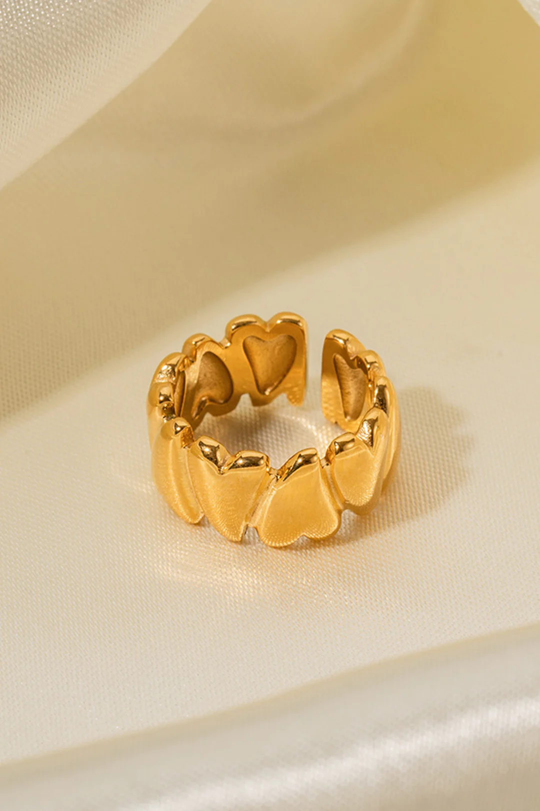 Alloy Irregular Heart Open Ring - Flockneti