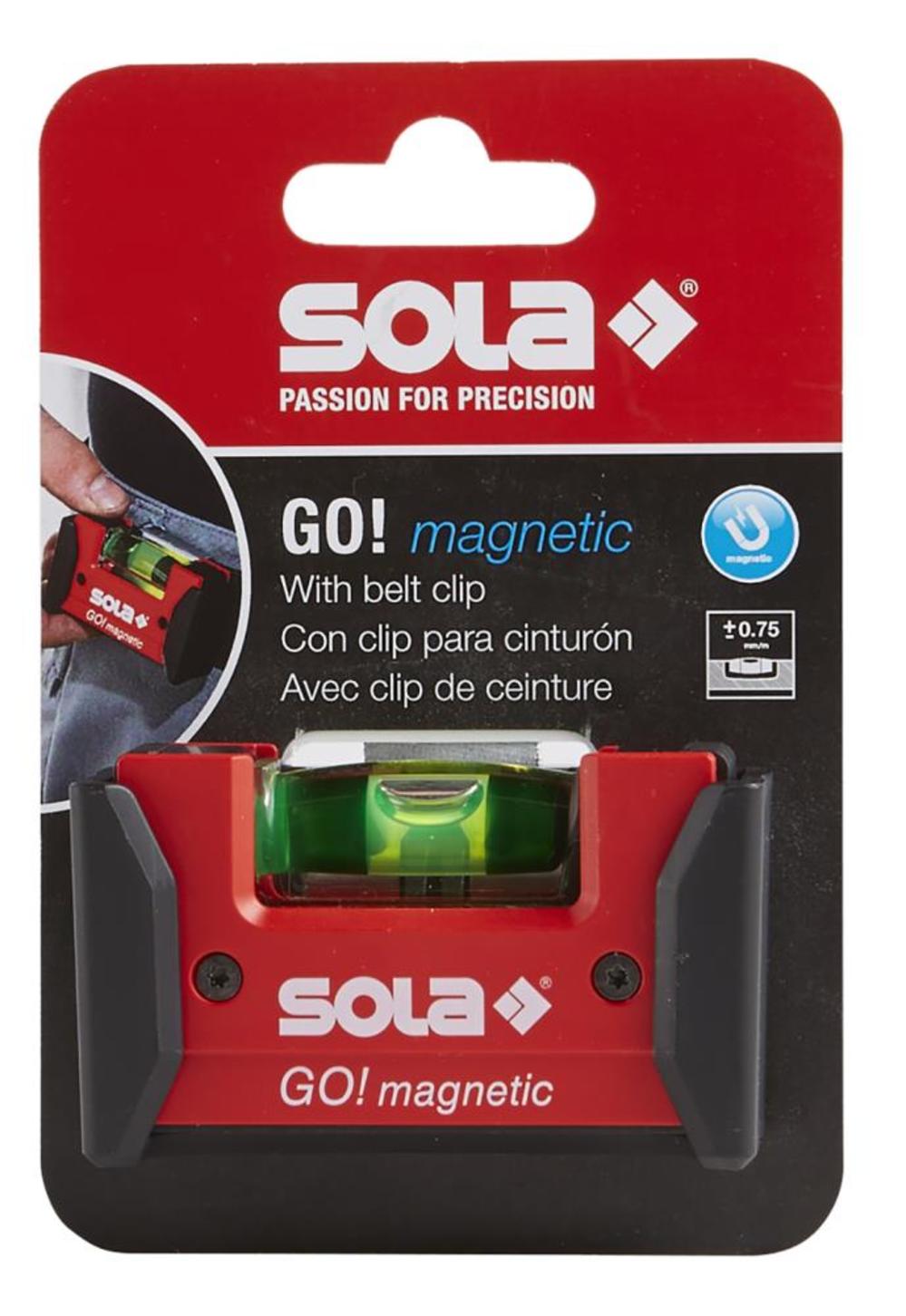 SOLA GO! Magnetic Pocket Level with Clip 3″ 1 Focus-60 Vial - Flockneti