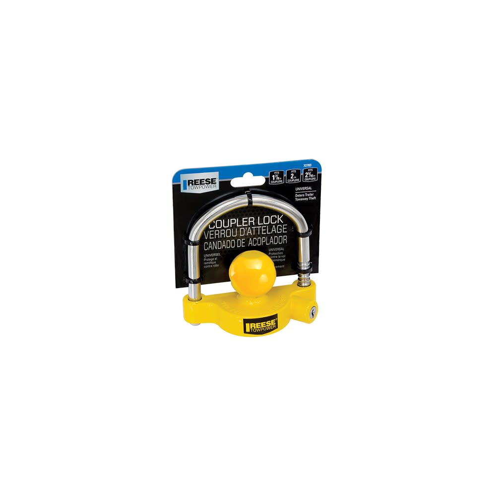 Reese Steel Universal Fit Trailer Coupler Lock with Two Keys - Flockneti