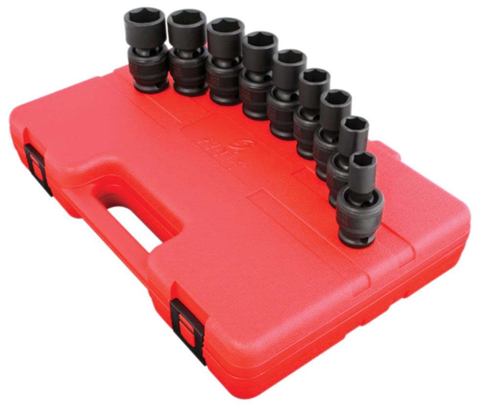Sunex 9 pc. 1/2 In. Drive SAE Universal Impact Socket Set - Flockneti