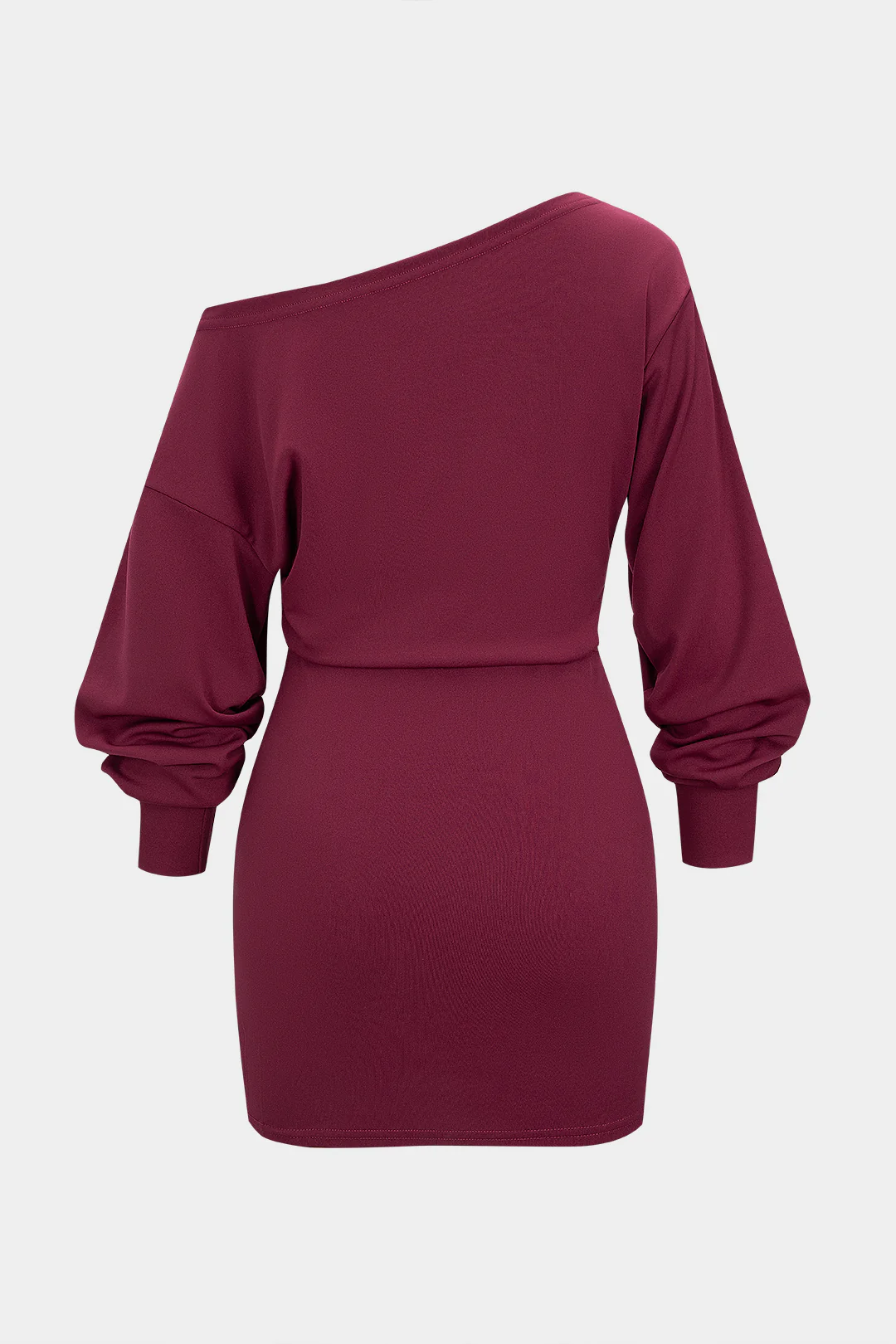 One Shoulder Long Sleeve Bodycon Mini Dress - Flockneti