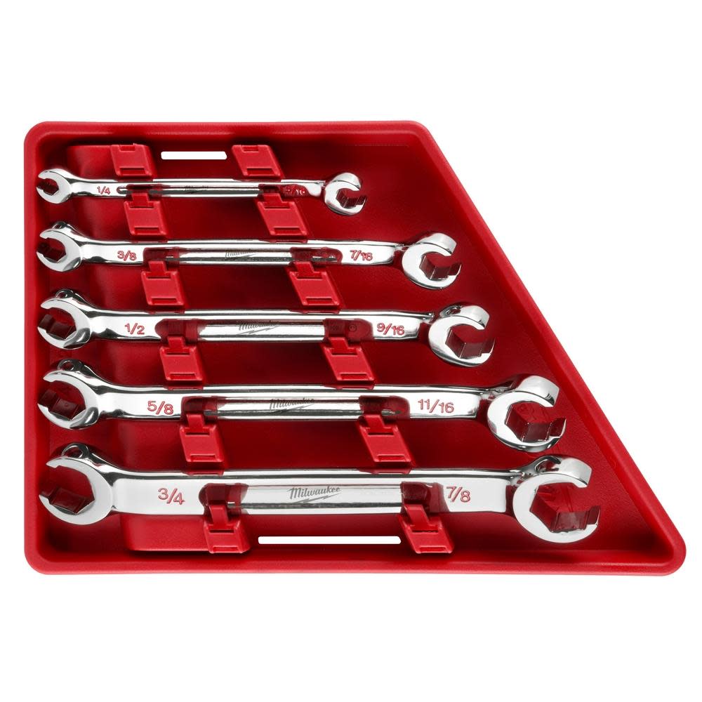 Milwaukee Wrench Set Double End Flare Nut SAE 5pc - Flockneti
