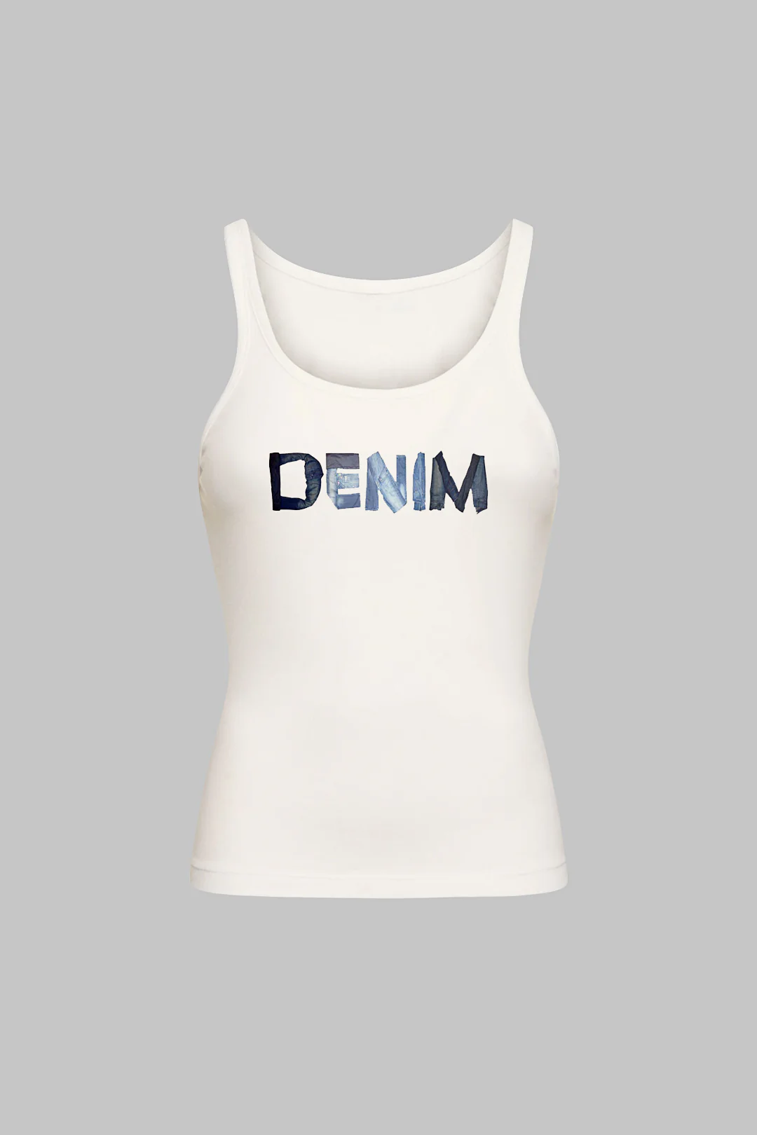 Letter Print Sleeveless Tank Top - Flockneti