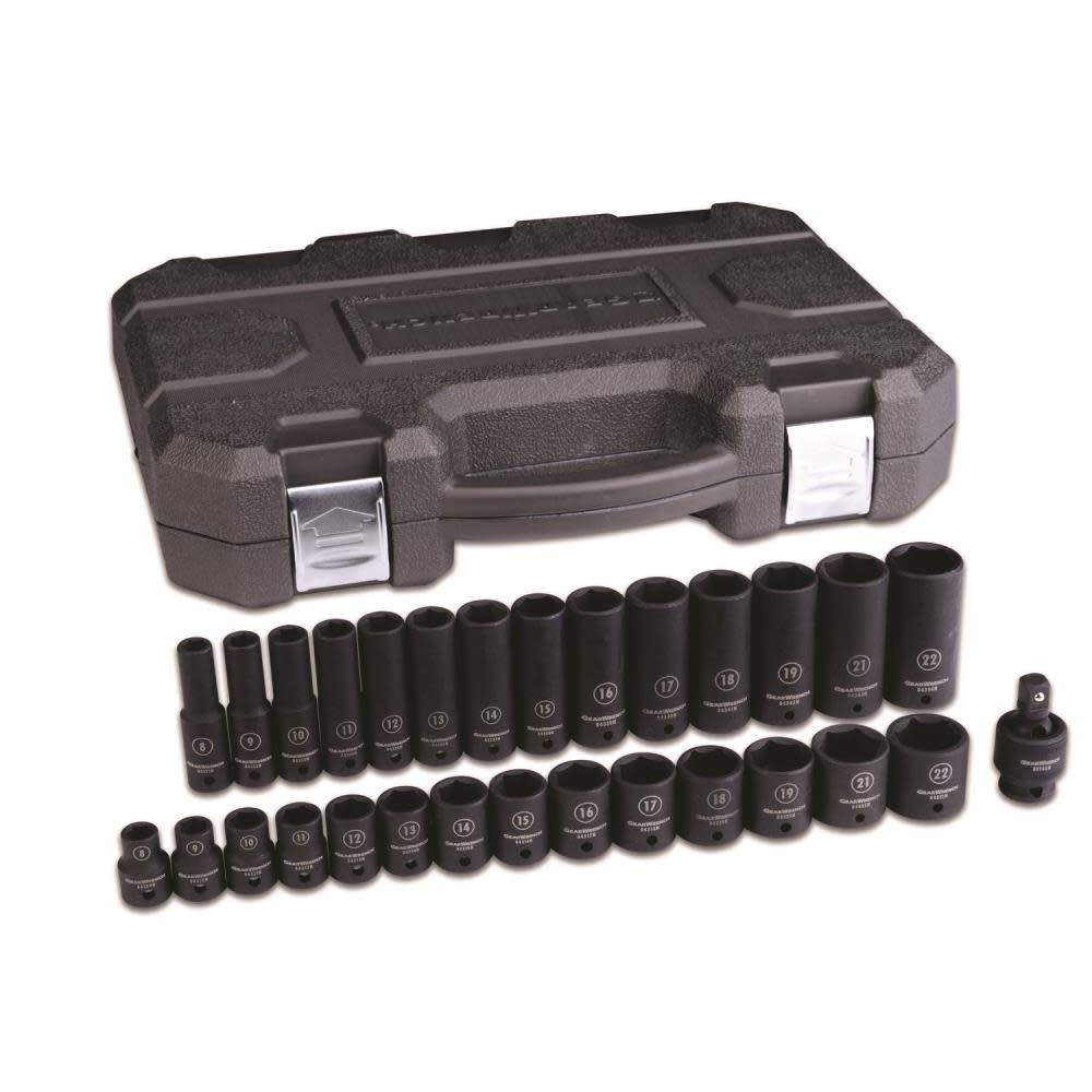 GEARWRENCH Impact Socket Set29 pc. 3/8 In. Drive 6 Point Metric Standard/Deep - Flockneti