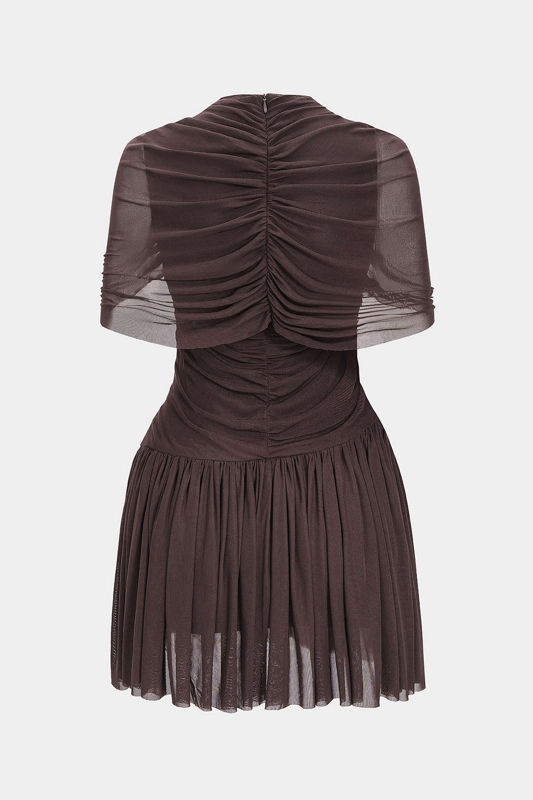 Ruched Asymmetrical Short Sleeve Mini Dress - Flockneti