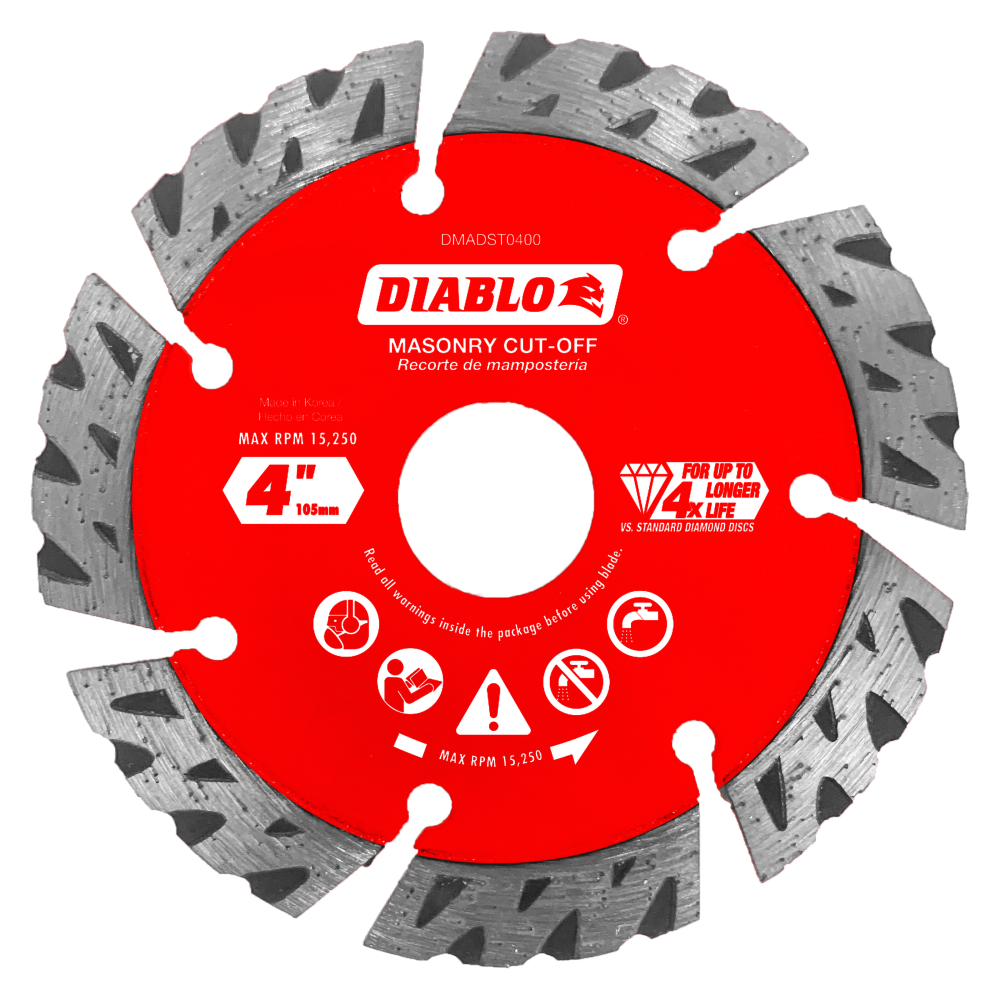 Diablo Tools 4″ Diamond Segmented Turbo Cut-Off Discs for Masonry - Flockneti