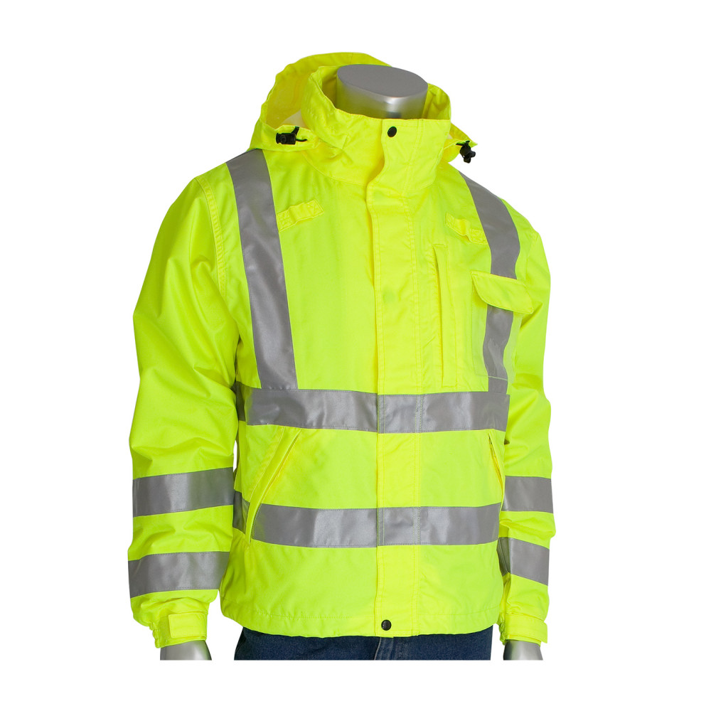 Protective Industrial Products Falcon VizPLUS ANSI Breathable Jacket Hi Vis Yellow Large - Flockneti
