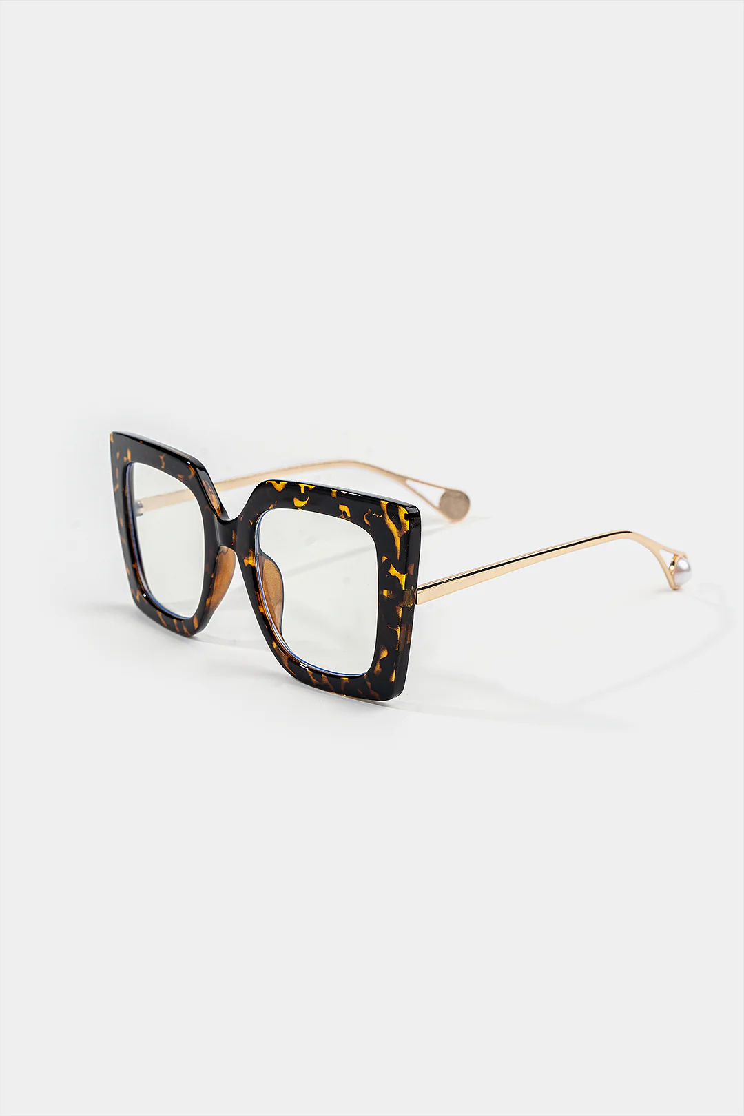 Metal Leopard Square Frame Sunglasses - Flockneti