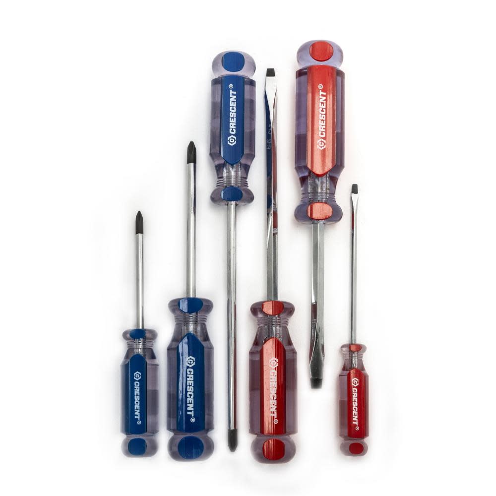 Crescent 6 Pc Phillips Slotted Acetate Screwdriver Set - Flockneti
