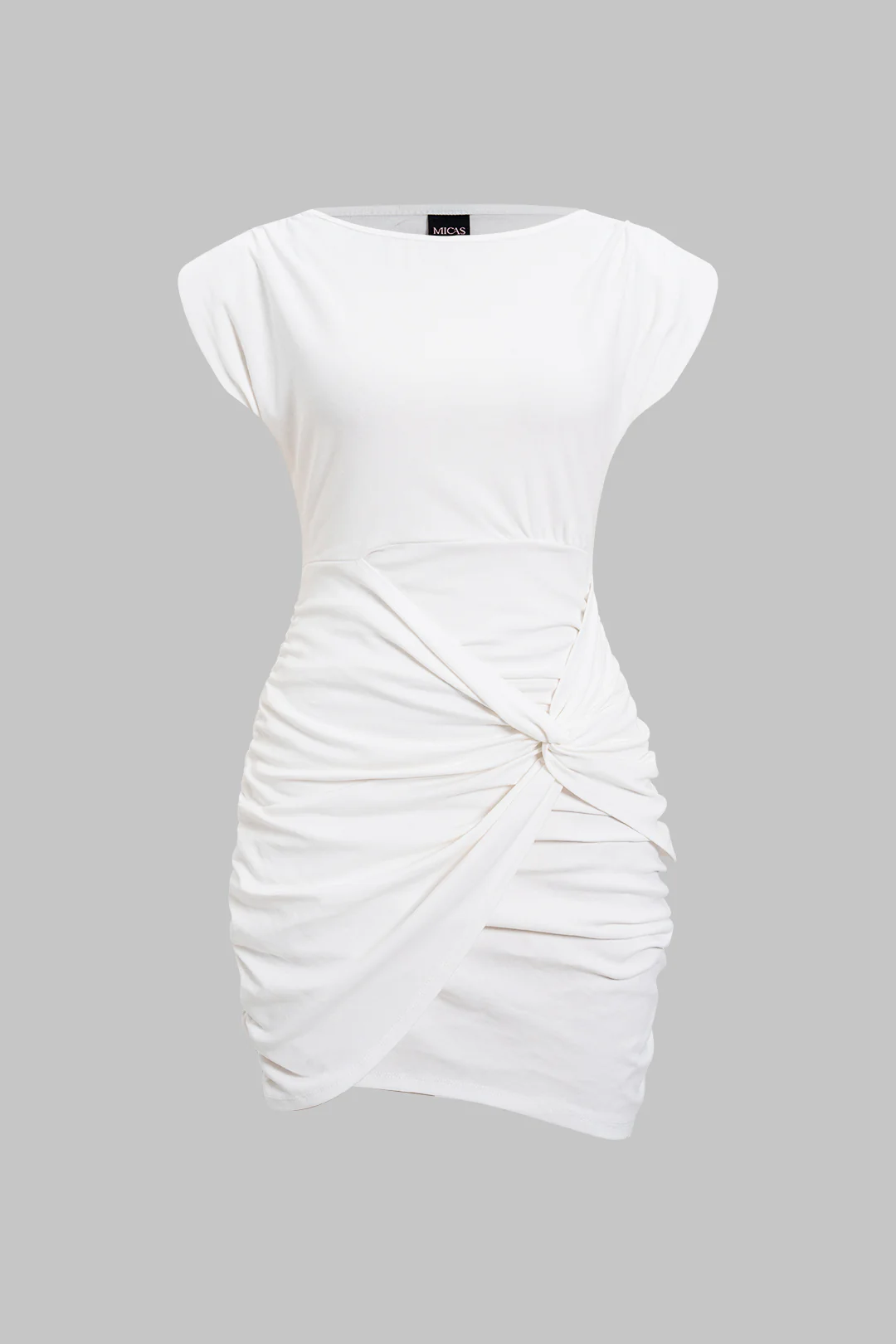 Ruched Twist Knot  Mini Dress - Flockneti