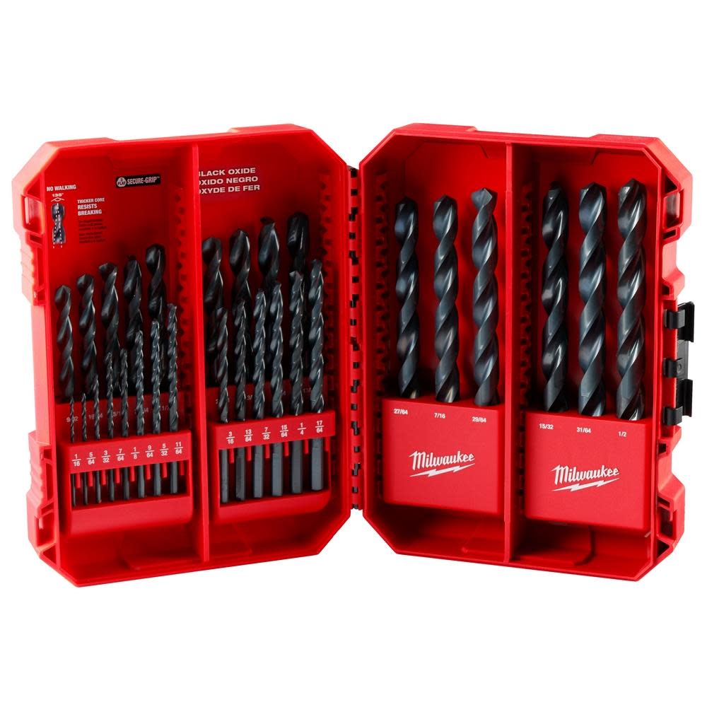 Milwaukee THUNDERBOLT Black Oxide Drill Bit Set  29PC - Flockneti