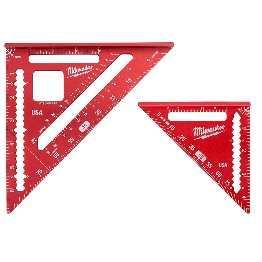Milwaukee 7″ Rafter Square & 4 1/2″ Trim Square 2pc - Flockneti