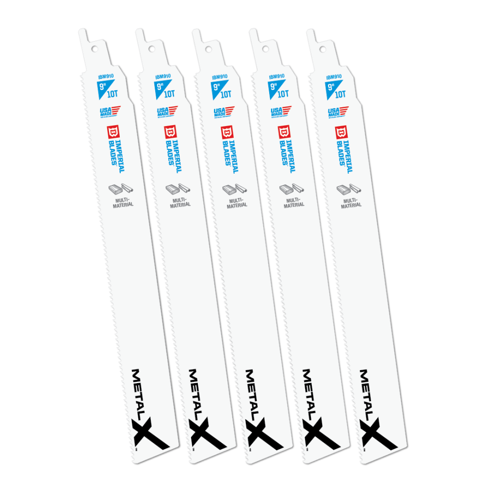 Imperial Blades Extreme Metal 9″ 10 TPI Multi-Material Reciprocating Blade 5PC - Flockneti