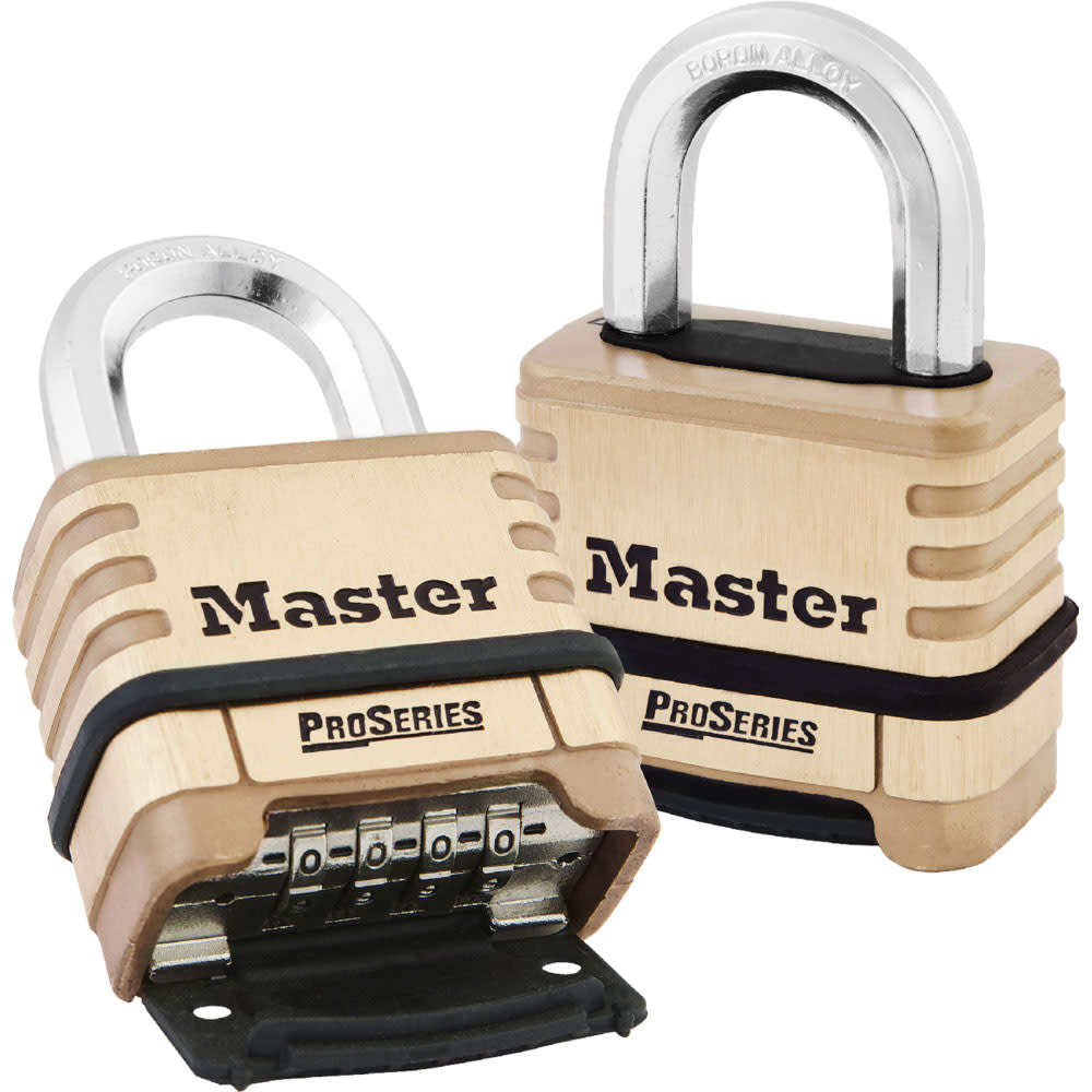 Master Lock 2-1/4 In. Wide ProSeries Brass Resettable Combination Padlock - Flockneti