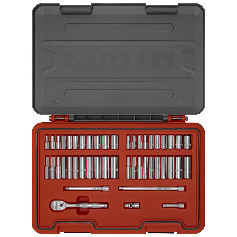 Proto Socket Set 1/4 DR 47pc SAE & MM 12pt AERO - Flockneti