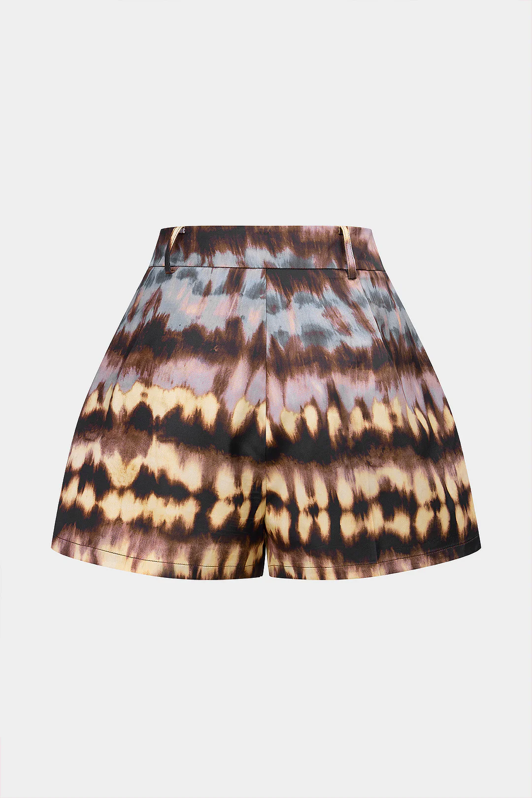Abstract Tie Dye Print Satin Shorts - Flockneti