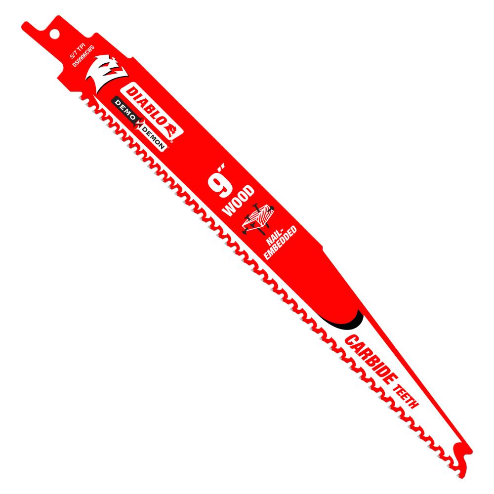 Diablo Tools 9″ Demo Demon Carbide Recip Blade for Nail-Embedded Wood 3 Pack - Flockneti